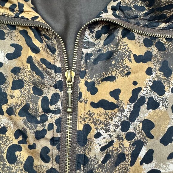 EVR Vintage 80's 100% Silk Animal/Leopard Print Zip Up Jacket Women's Size M - Picture 5 of 11